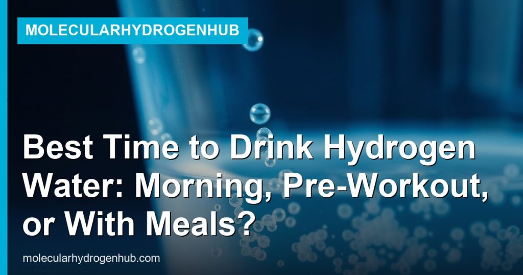 Best Time to Drink Hydrogen Water: Morning, Pre-Workout, or With Meals? - MolecularHydrogenHub