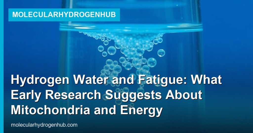 Hydrogen Water and Fatigue: What Early Research Suggests About Mitochondria and Energy - MolecularHydrogenHub