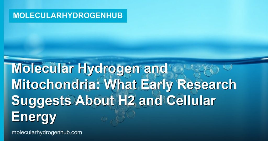 Molecular Hydrogen and Mitochondria: What Early Research Suggests About H2 and Cellular Energy - MolecularHydrogenHub